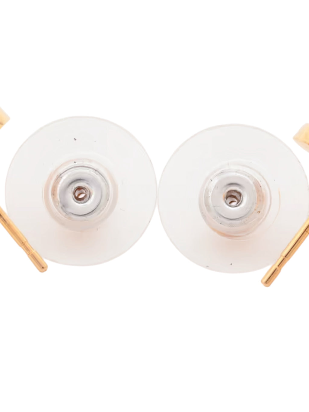 Chanel CC Paris Button Stud Earrings
