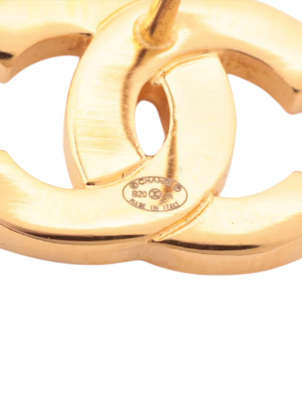 Chanel CC Paris Button Stud Earrings
