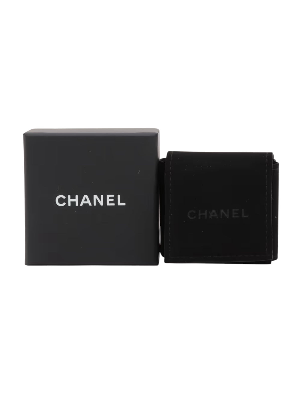 Chanel CC Paris Button Stud Earrings