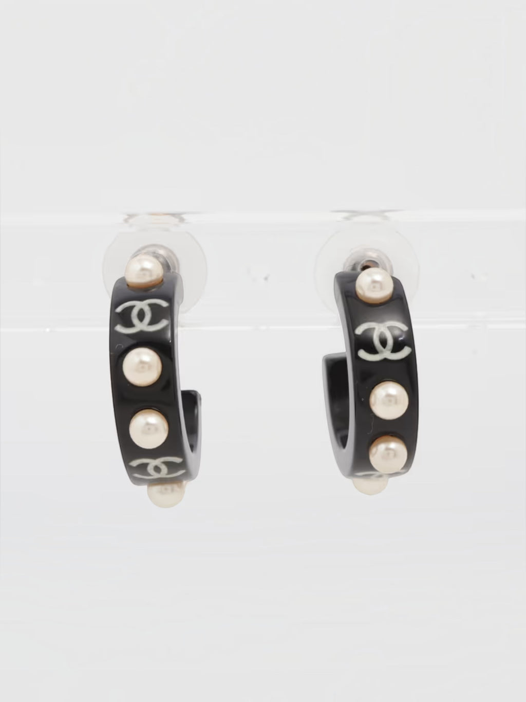 Chanel Coco Mark Pearl Earrings