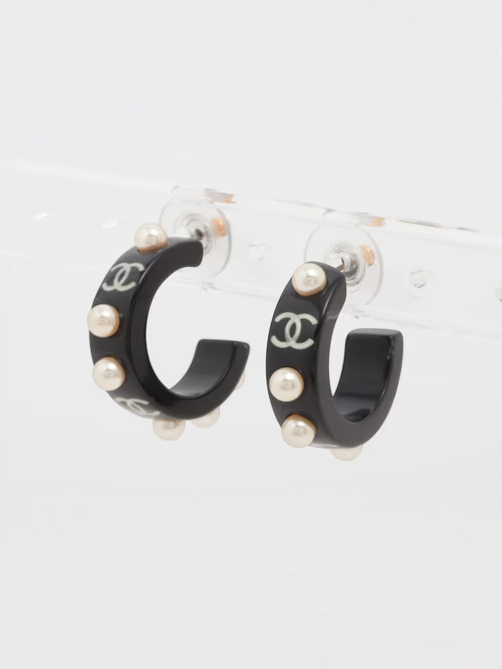 Chanel Coco Mark Pearl Earrings