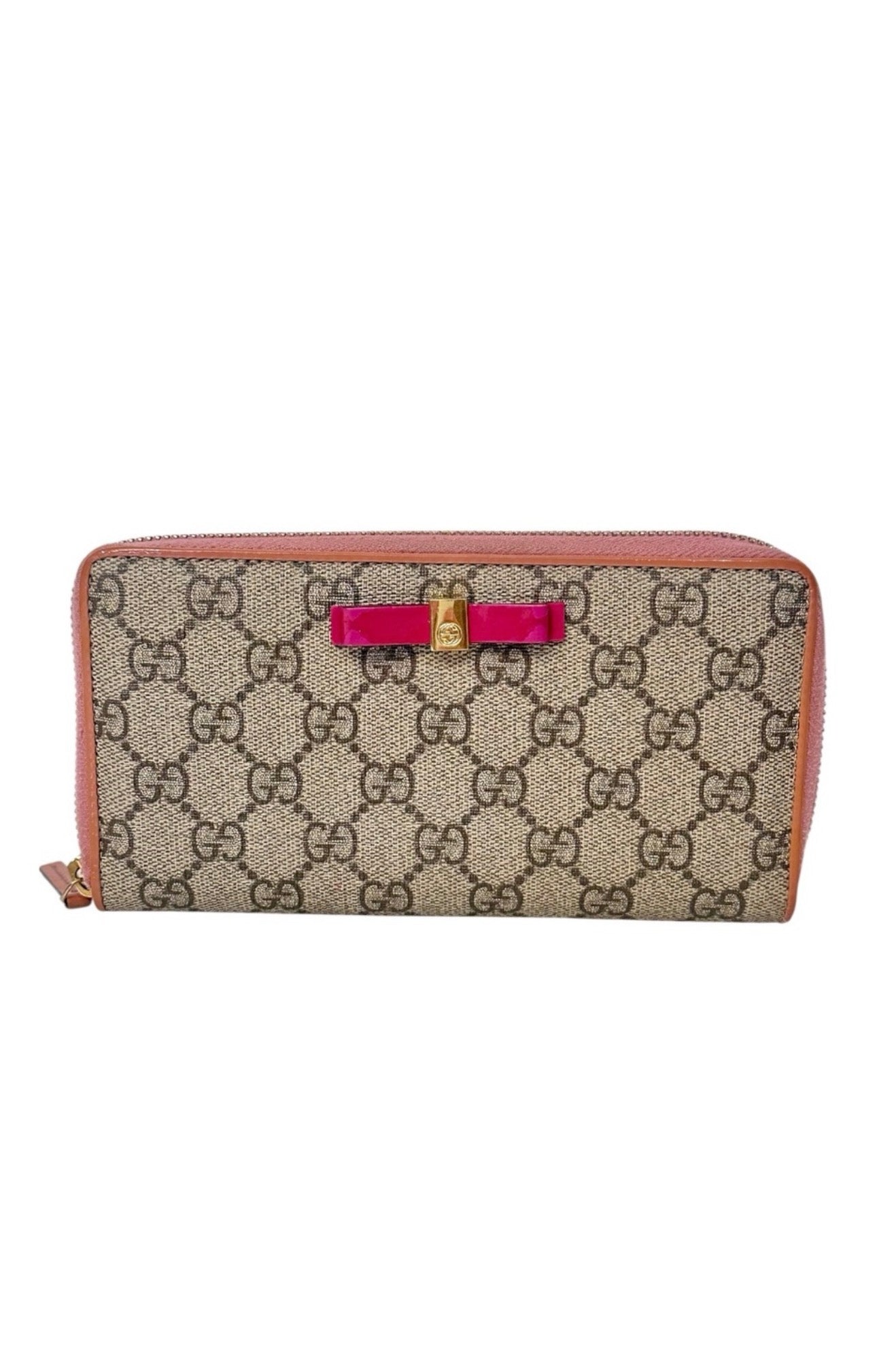 Gucci GG Supreme Ribbon Zippy Wallet
