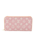 Louis Vuitton Pink Denim Jacquard Zippy Wallet