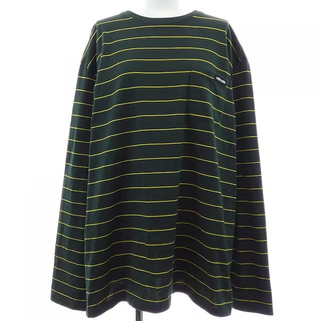 MIU MIU Long Sleeve Striped Logo T Shirt