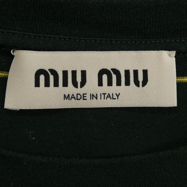 MIU MIU Long Sleeve Striped Logo T Shirt