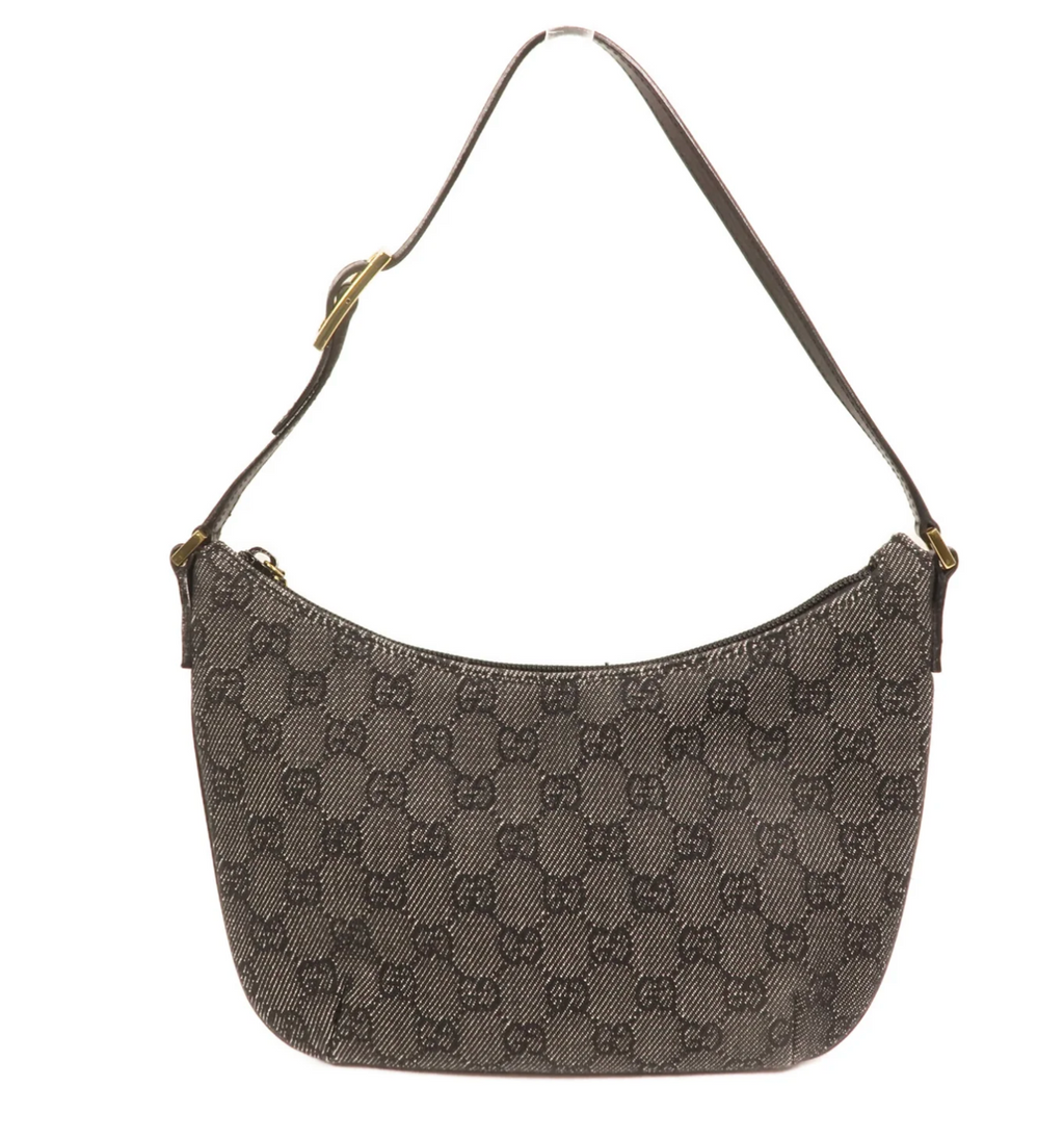 Gucci GG Black Denim Shoulder Bag