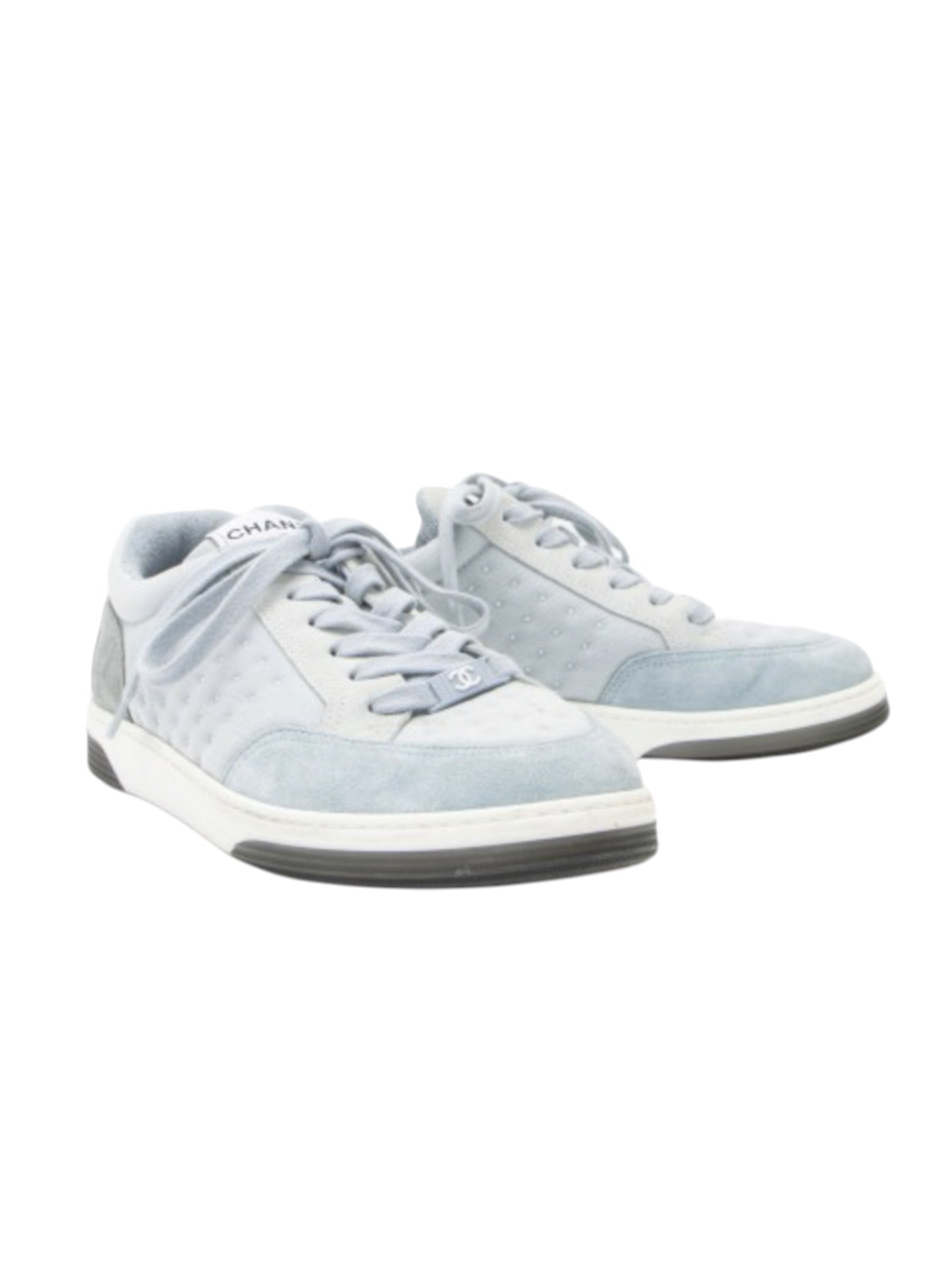Chanel Suede Studded Logo Sneakers