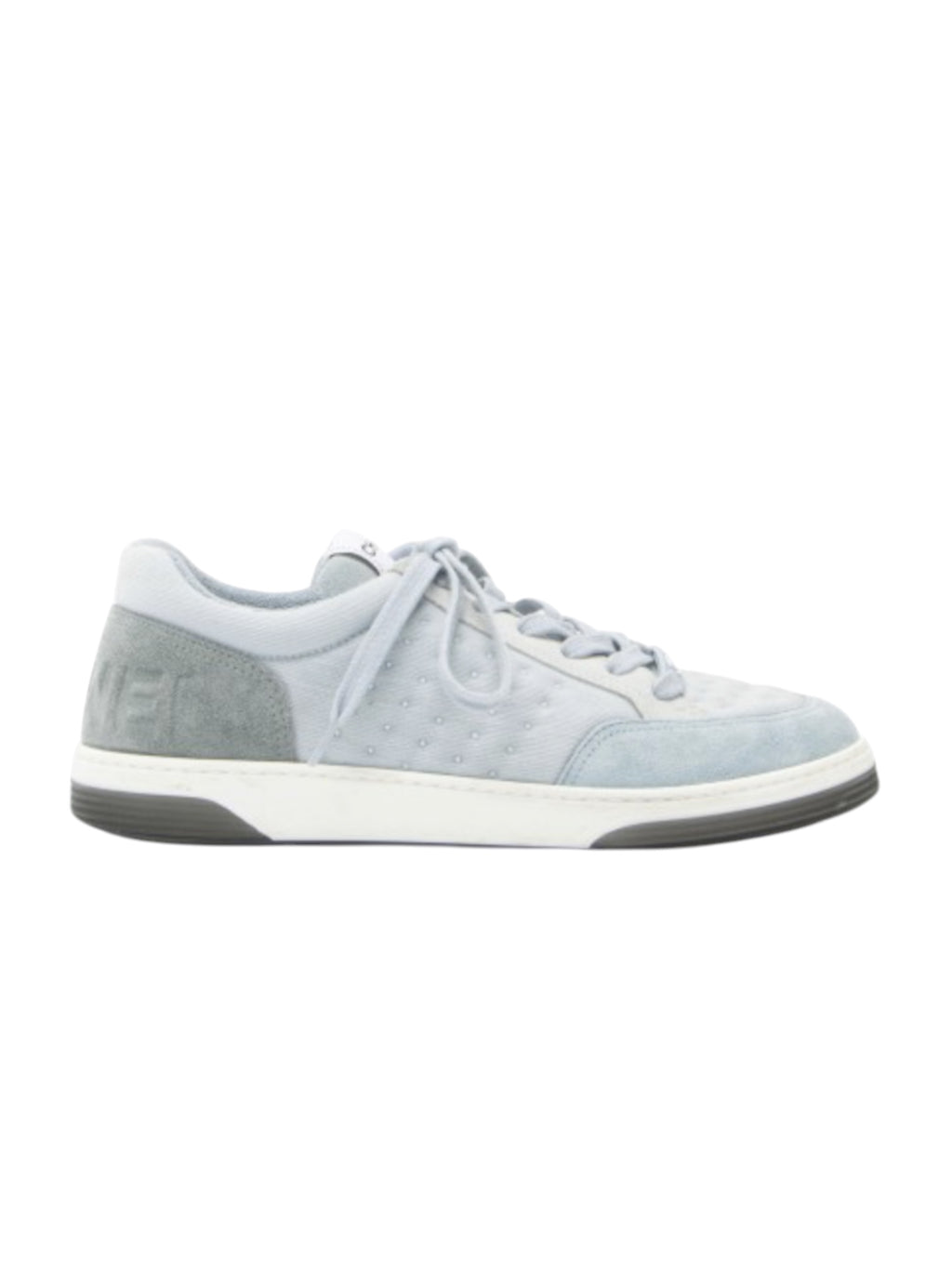 Chanel Suede Studded Logo Sneakers