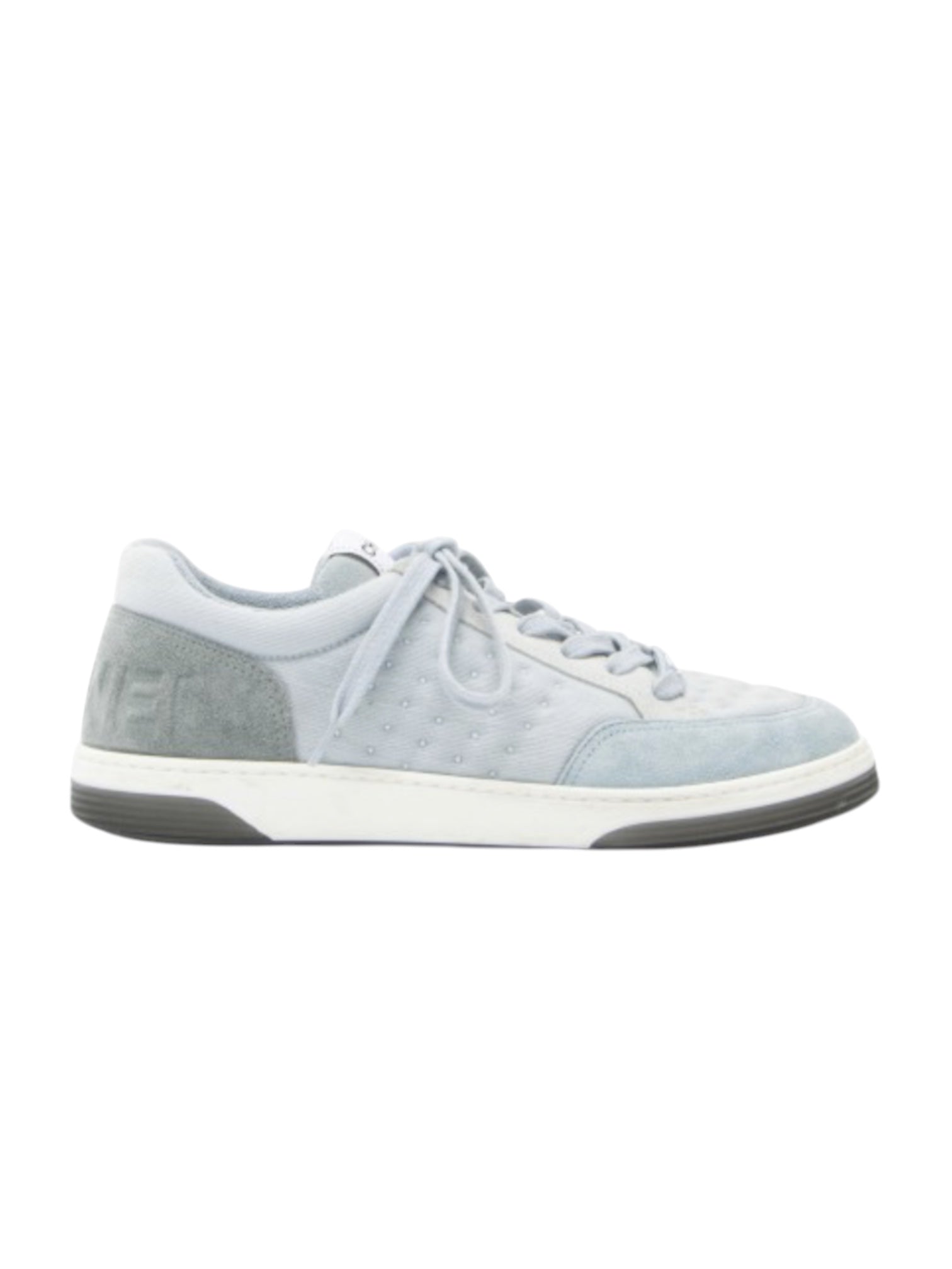 Chanel Suede Studded Logo Sneakers