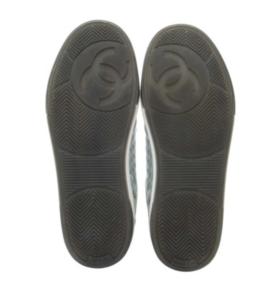 Chanel Suede Studded Logo Sneakers