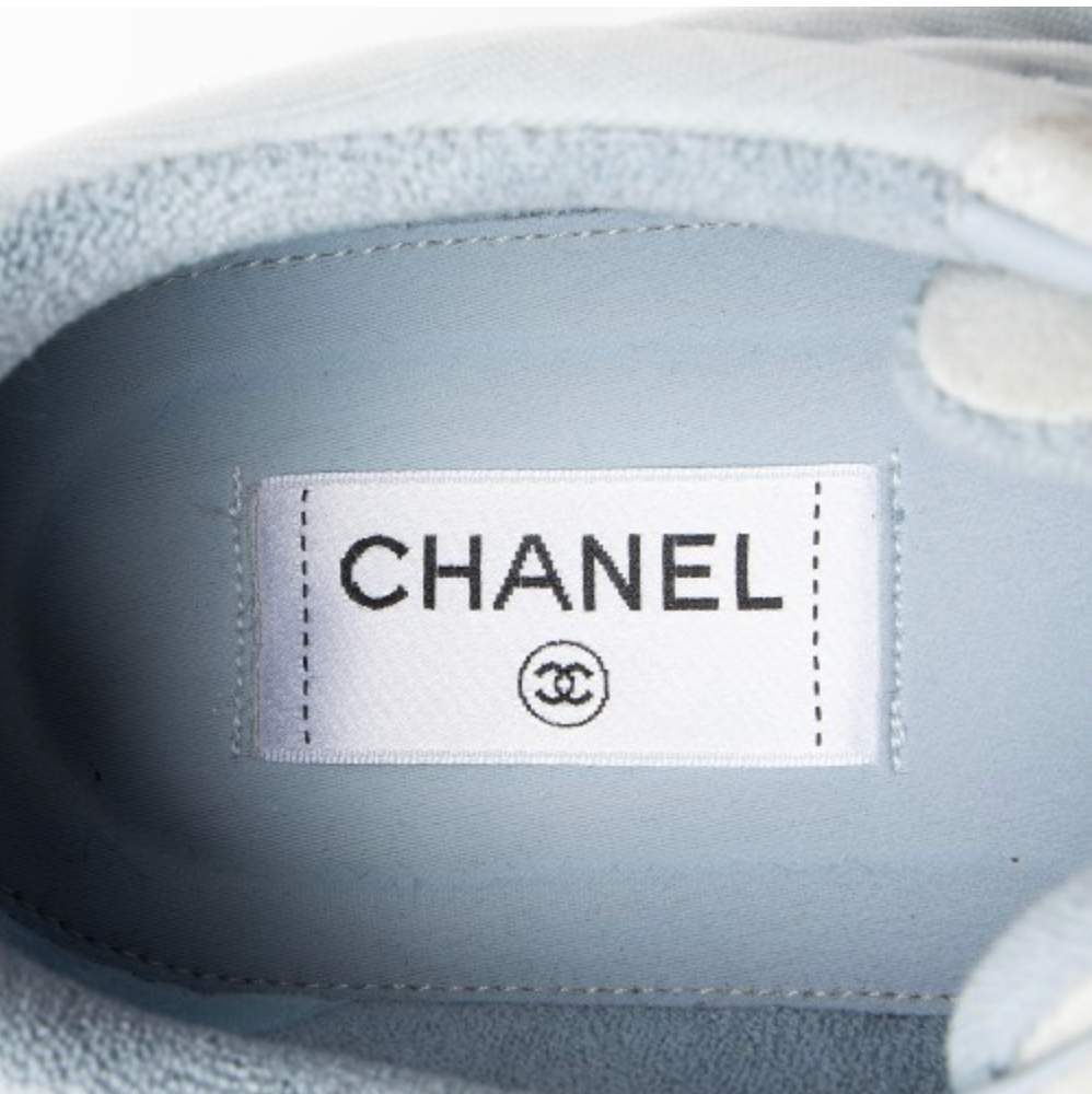 Chanel Suede Studded Logo Sneakers