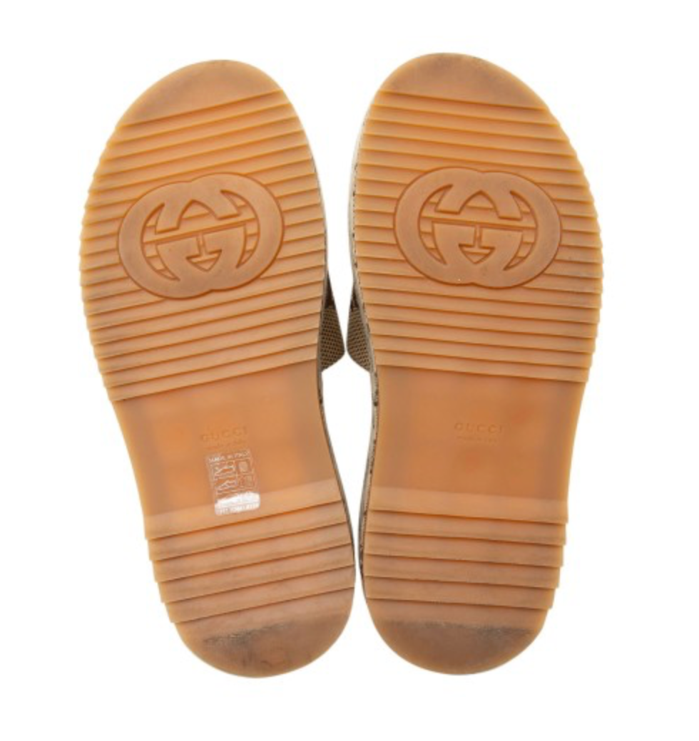 Gucci Jumbo GG Canvas Angelina Slide Platform Sandals