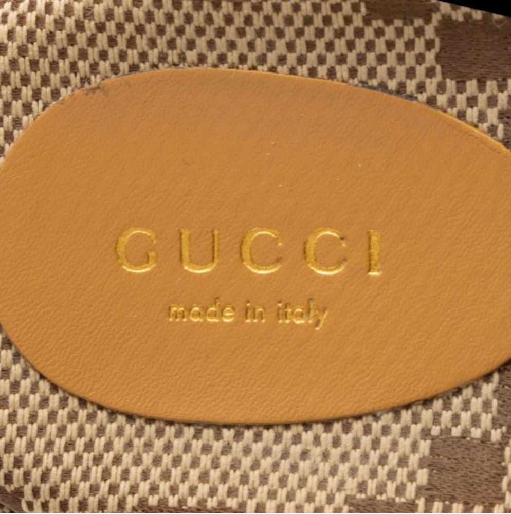Gucci Jumbo GG Canvas Angelina Slide Platform Sandals