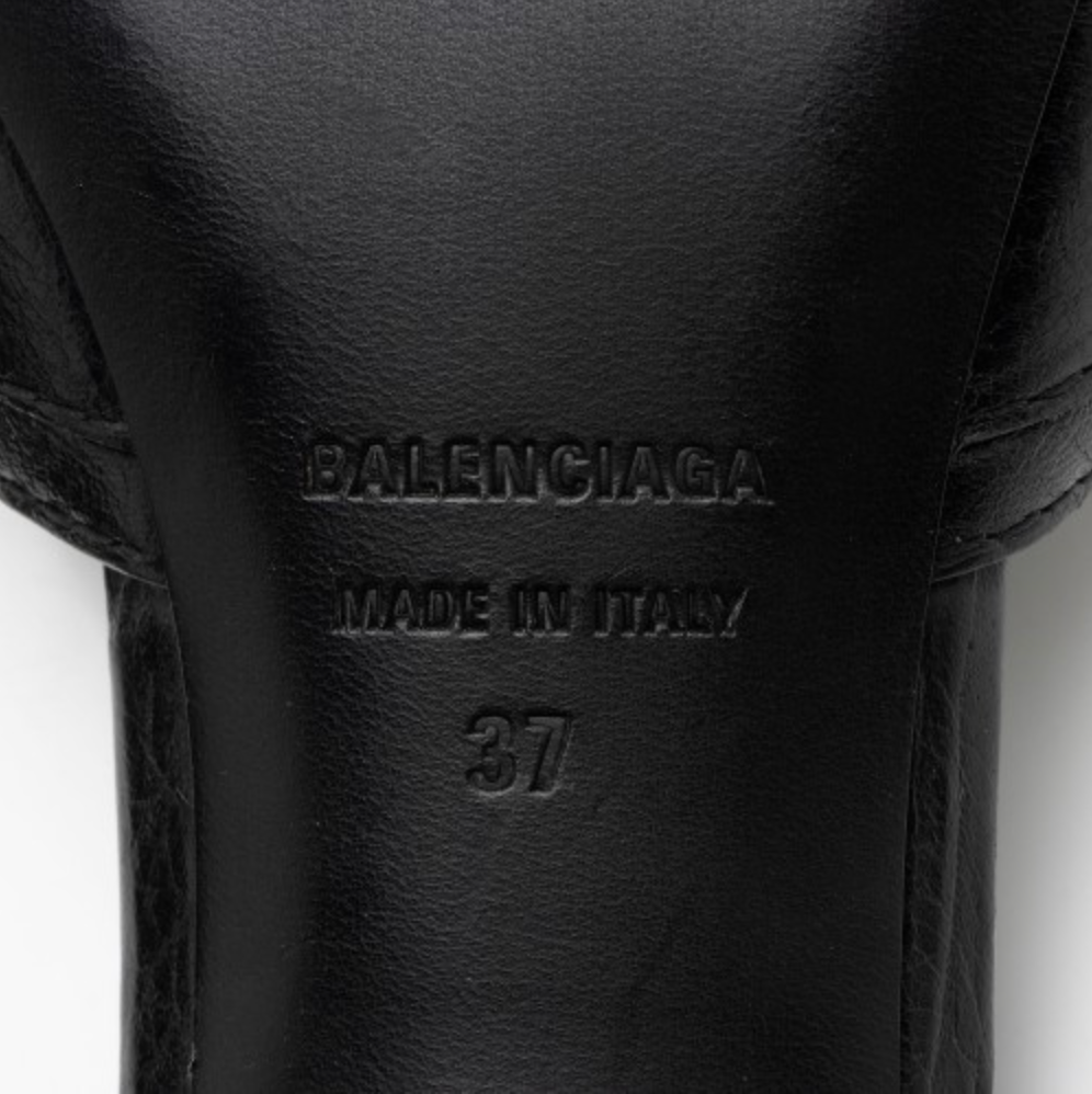 Balenciaga Agneau Arena Cagole Slide Sandals