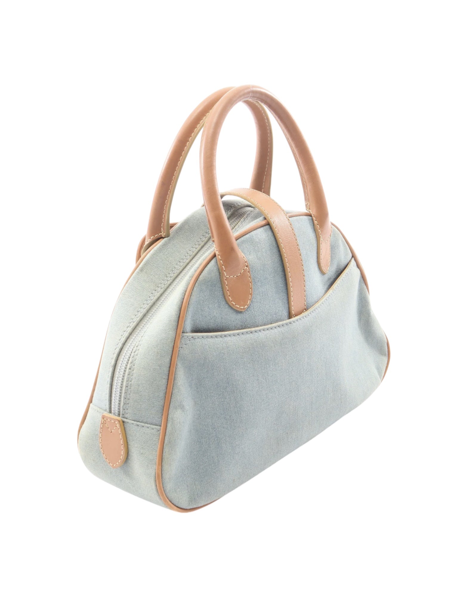 Christian Dior Denim Double Saddle Bowler Bag