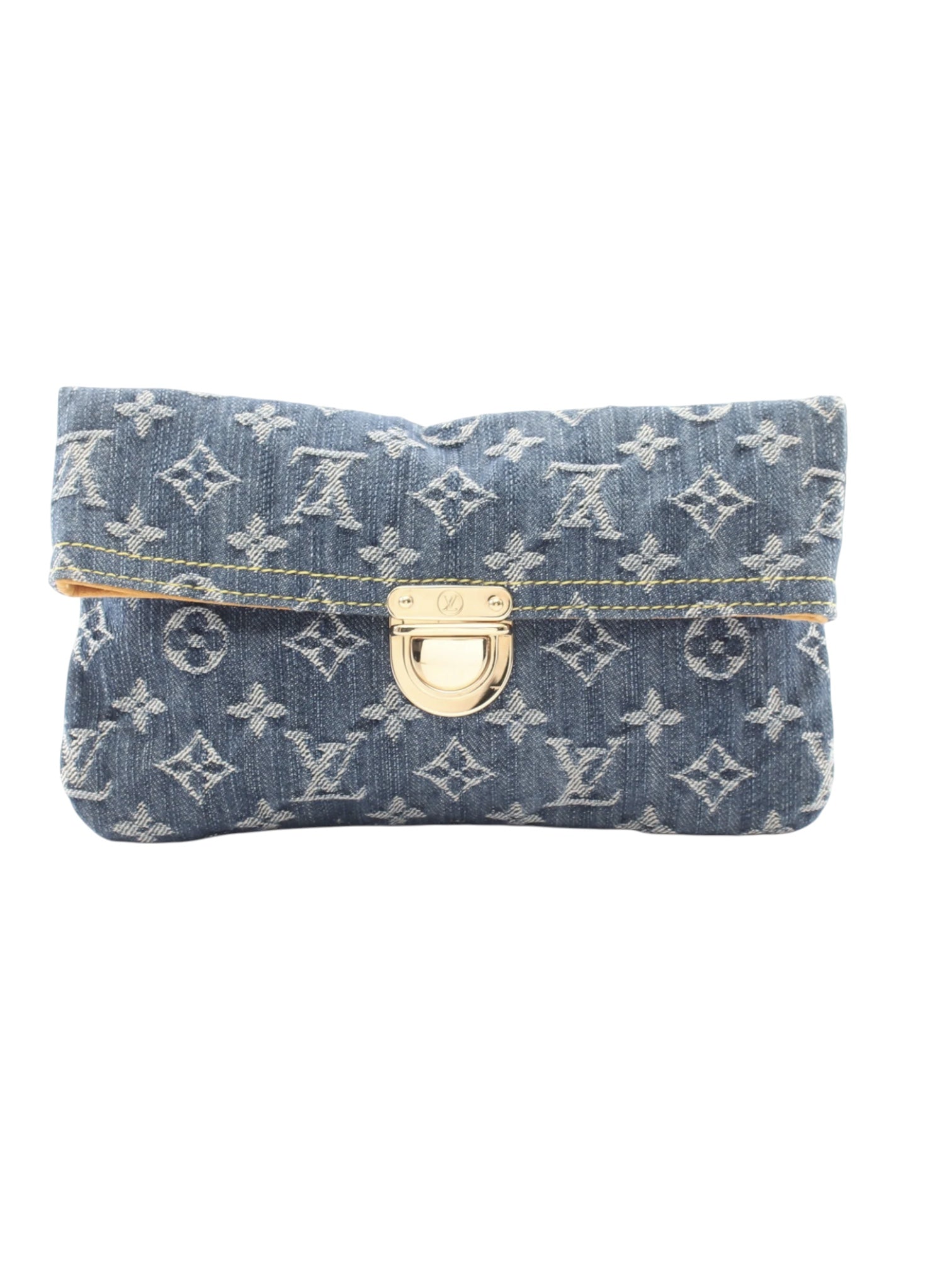 Louis Vuitton Denim Pochette Plat Clutch