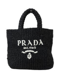 Prada Small Crochet Raffia Tote