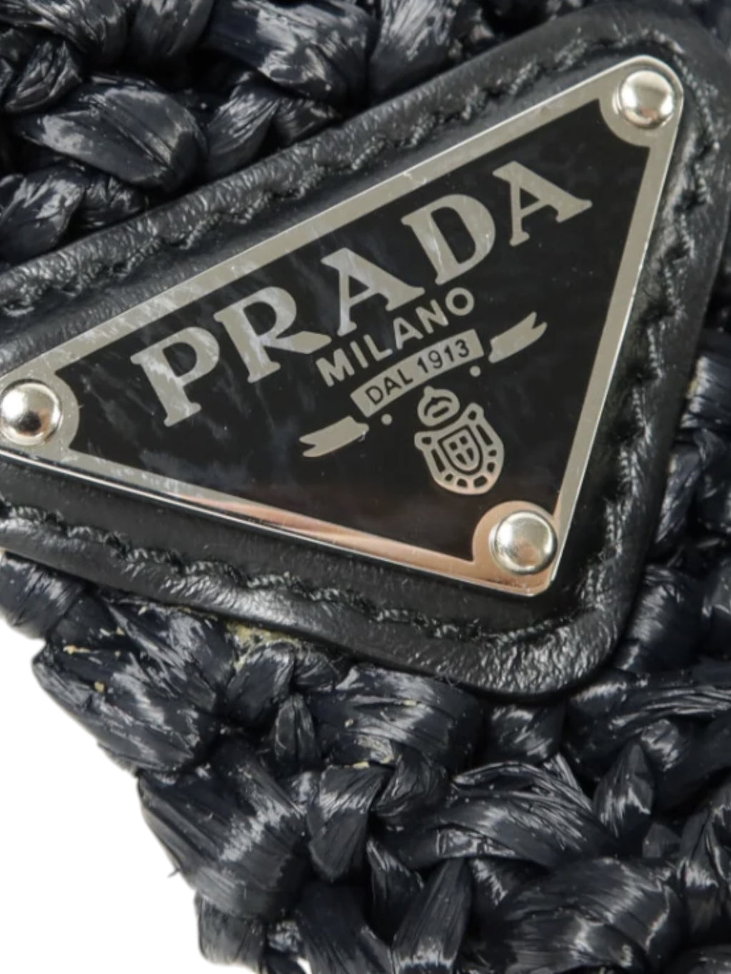 Prada Small Crochet Raffia Tote