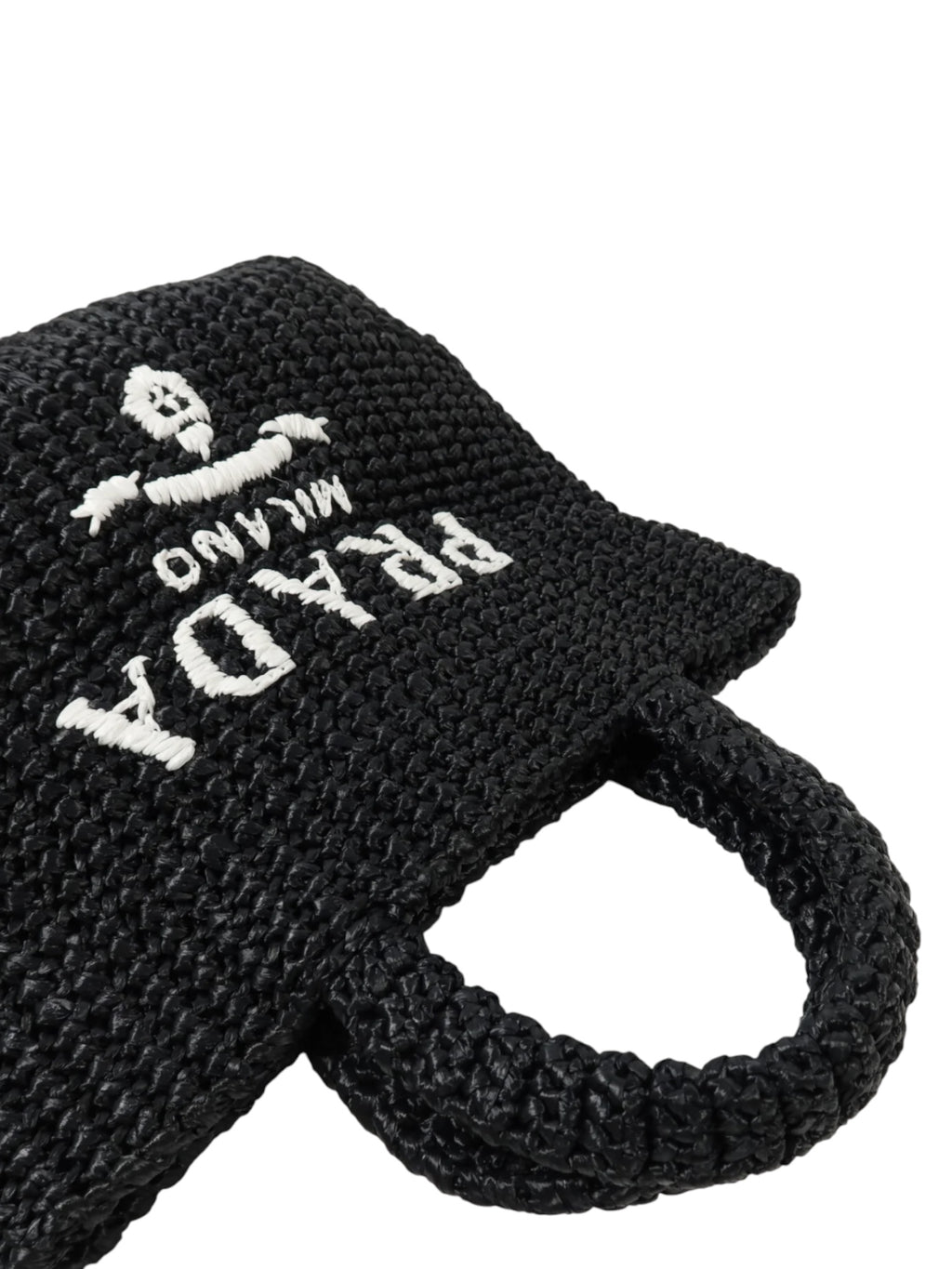 Prada Small Crochet Raffia Tote