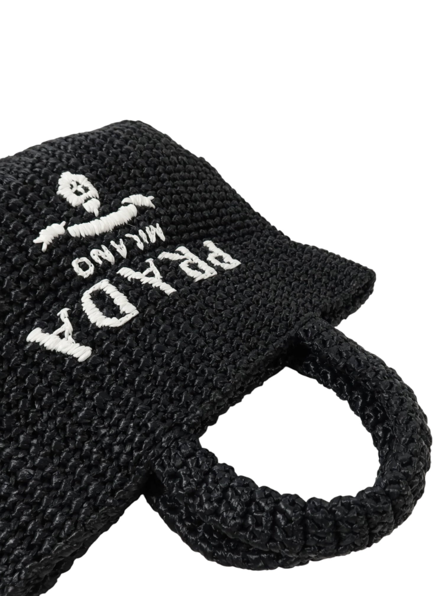 Prada Small Crochet Raffia Tote