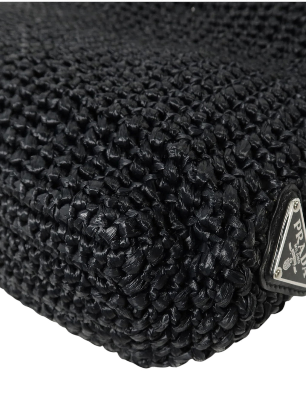 Prada Small Crochet Raffia Tote