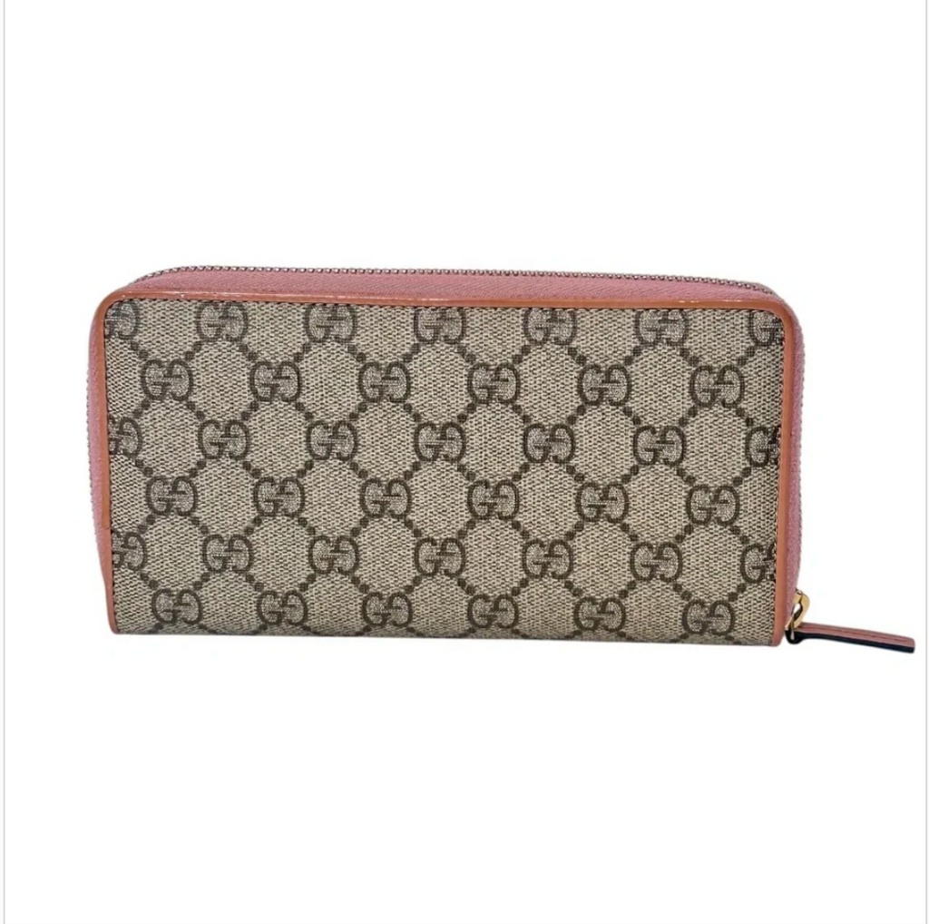 Gucci GG Supreme Ribbon Zippy Wallet