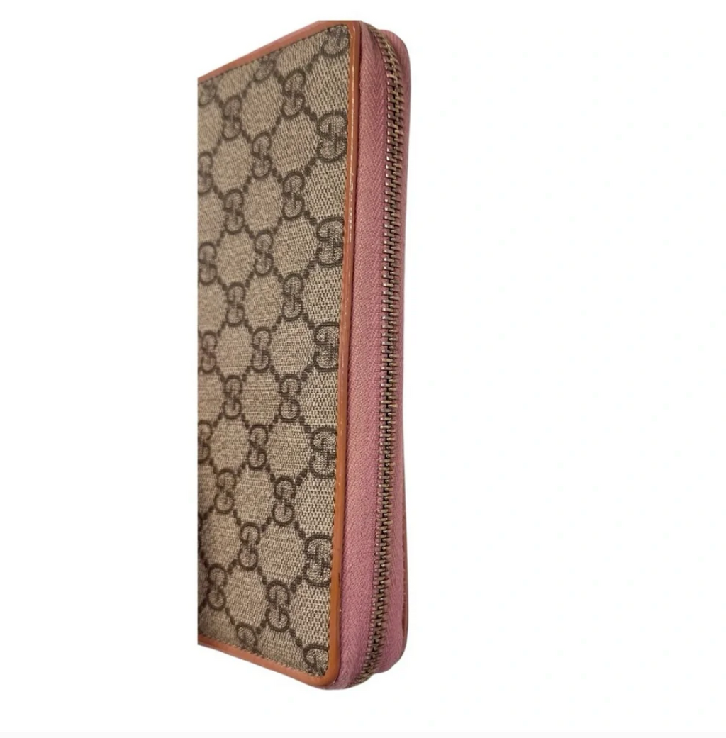 Gucci GG Supreme Ribbon Zippy Wallet