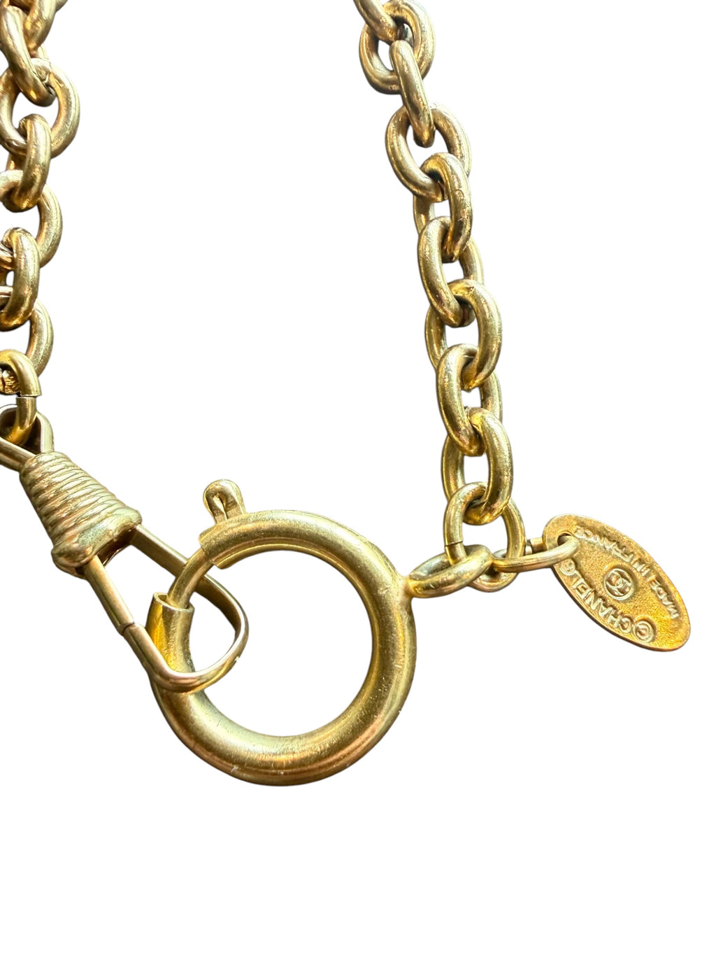 Chanel Vintage CC Quilted Pendant Necklace