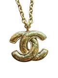 Chanel Vintage CC Quilted Pendant Necklace