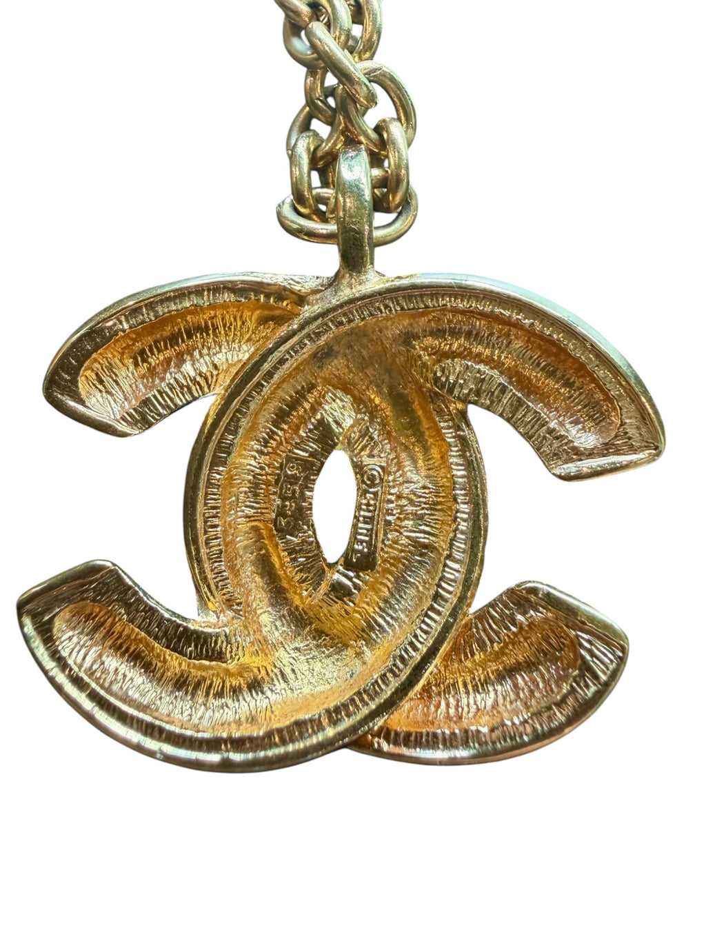 Chanel Vintage CC Quilted Pendant Necklace